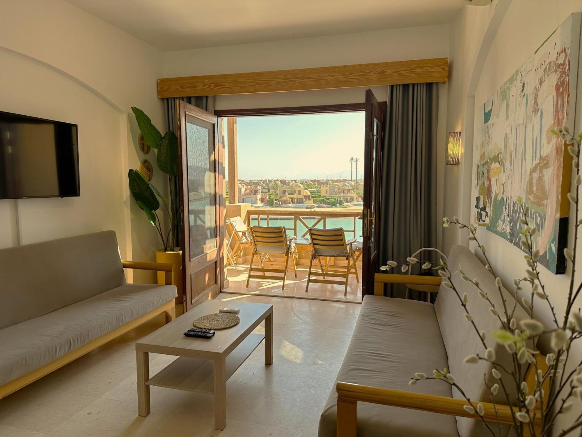 Artsy 1 Bedroom Apt/ Free Pool & Lagoon Access @Elgouna Hurghada Exteriér fotografie